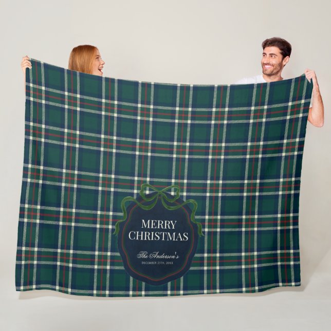 Couverture Polaire Joyeux Noël Tartan Plaid Classique Prépa (En situation)