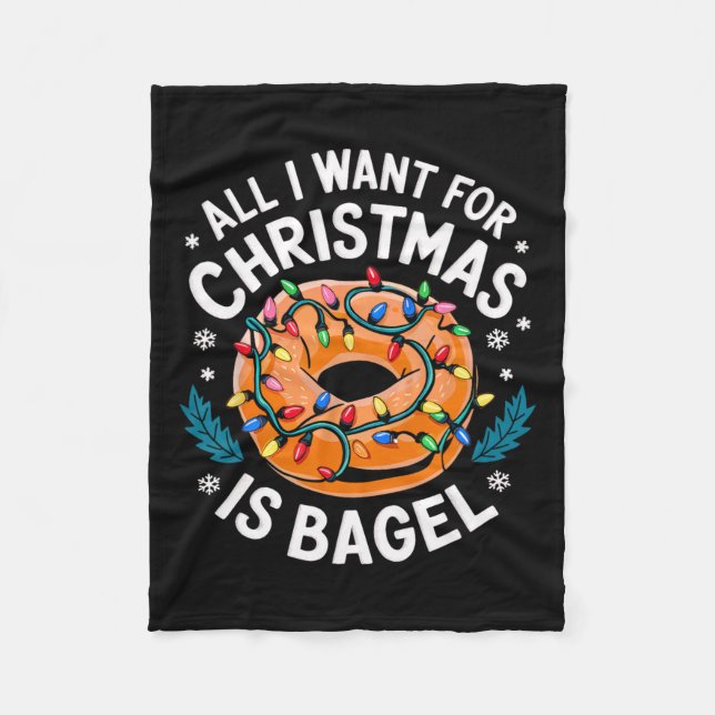 Couverture Polaire Joyeux Noël Tout ce que je veux pour Noël Bagel Ho (Devant)