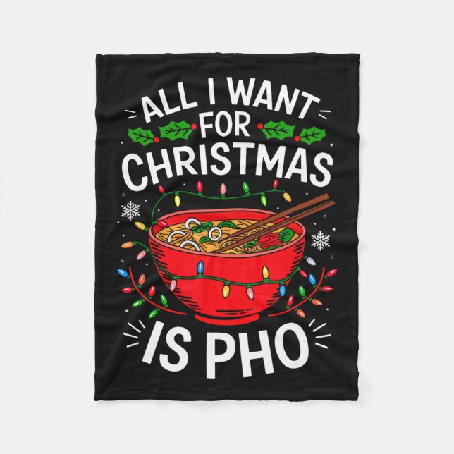 Couverture Polaire Joyeux Noël Tout ce que je veux pour Noël Pho Homm (Devant)