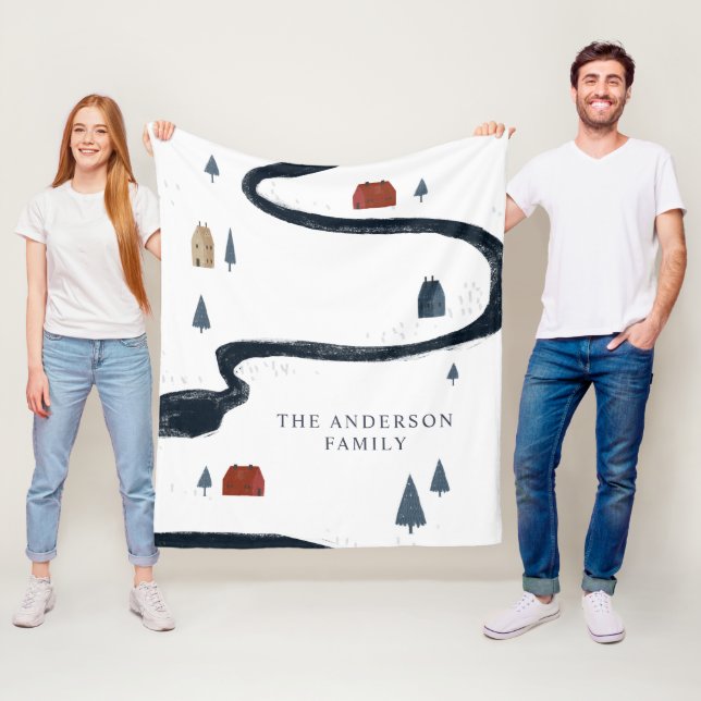 Couverture Polaire Joyeux Noël traditionnel Russe (En situation)