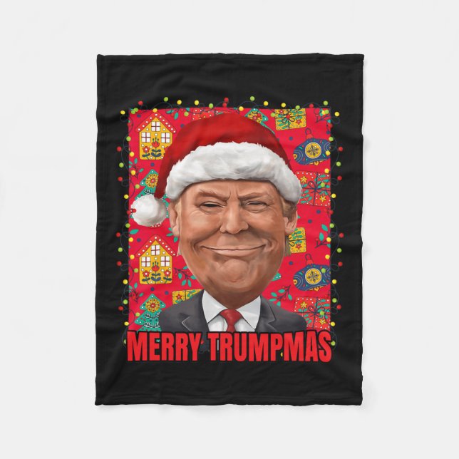 Couverture Polaire Joyeux Noël Trump 2024 (Devant)