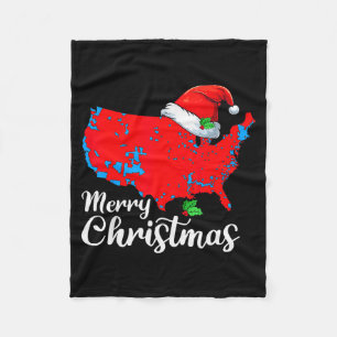Couverture Polaire Joyeux Noël Trump Patriotique Carte Usa 2024 Père