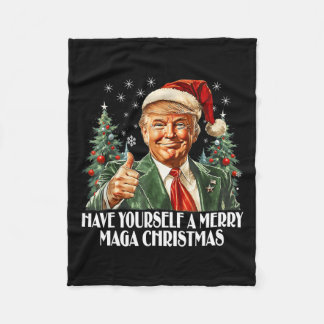 Couverture Polaire Joyeux Noël - Trump Xmas Pajam