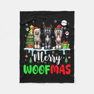 Couverture Polaire Joyeux Noël Woit Trois Elfes Père Noël Crest chino