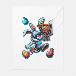 Couverture Polaire Joyeux Pâques Basketball Garçons Lapin de Pâques D