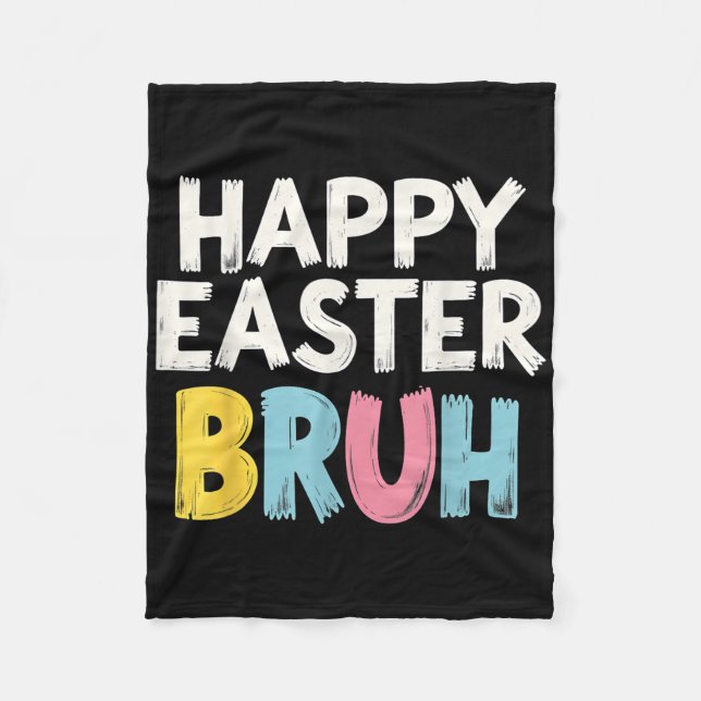Couverture Polaire Joyeux Pâques Bruh mème Funny Bunny Bro Ados garço (Devant)