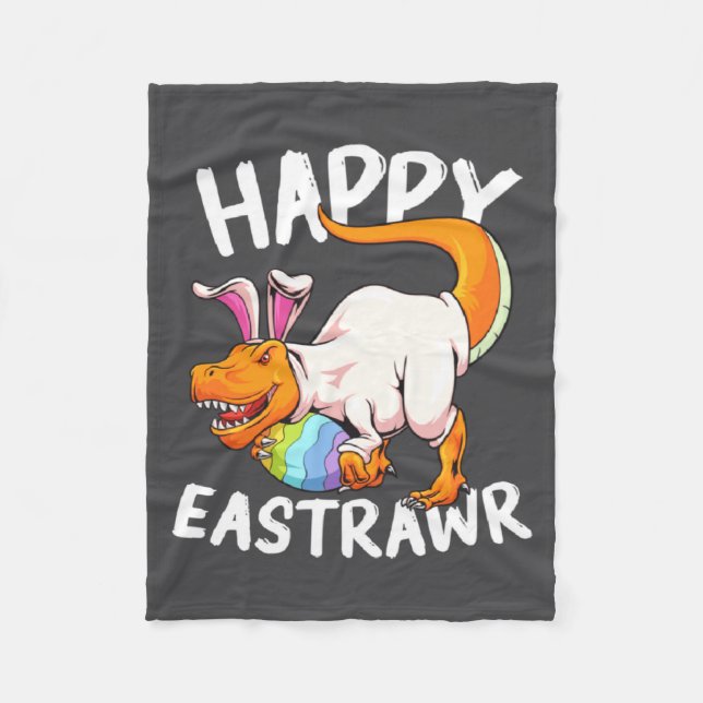 Couverture Polaire Joyeux Pâques Rex Pâques Rex Dinosaure Lapin Enfan (Devant)
