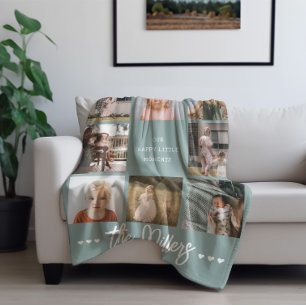 Couverture Polaire Joyeux petits moments   Modern 8 Photo Nom de fami