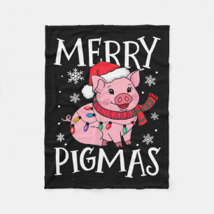 Couverture Polaire Joyeux Pigmas Drôle Cochon Noël Père Noël Cochon N