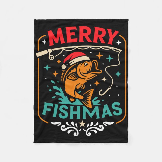Couverture Polaire Joyeux Poissons B Poisson Noël Doux moche Noël (Devant)