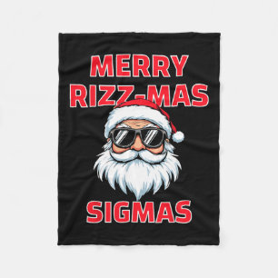 Couverture Polaire Joyeux Rizz Mas Sigmas Funny Père Noël