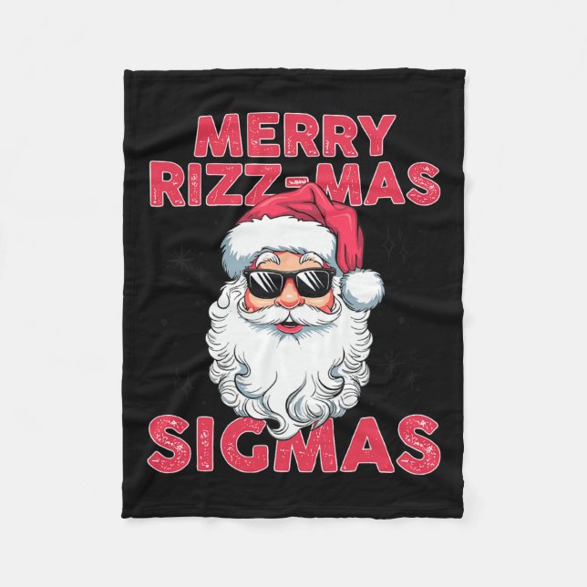 Couverture Polaire Joyeux Rizz Mas Sigmas Funny Père Noël (Devant)