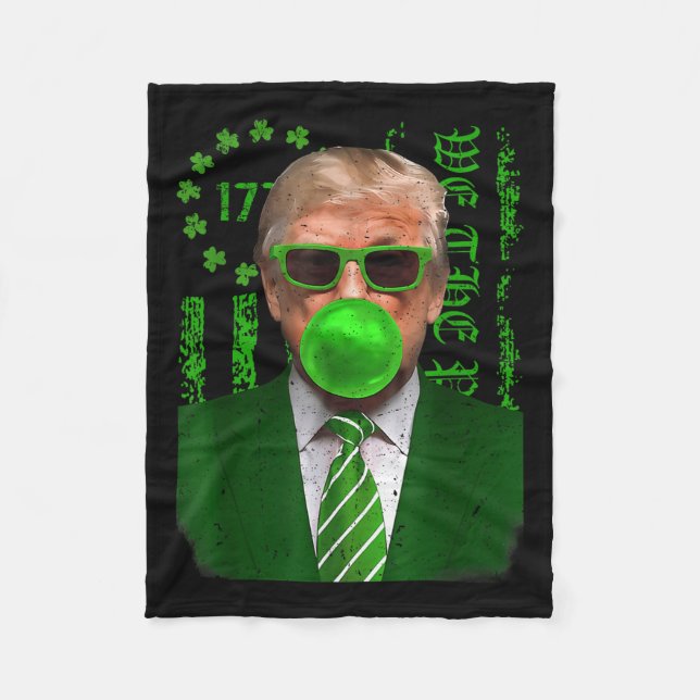 Couverture Polaire Joyeux Saint-Patricks Day Trump Bubble Men (Devant)