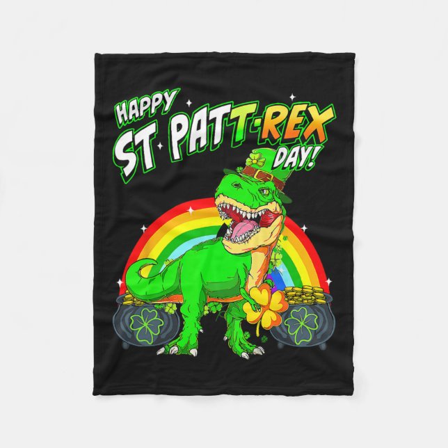 Couverture Polaire Joyeux St Pat Trex Jour Jour de la Saint Patrick m (Devant)