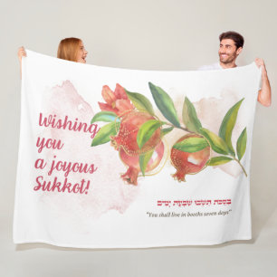 Couverture Polaire Joyeux Sukkot   Sukkot Sameach   Décor Sukkah