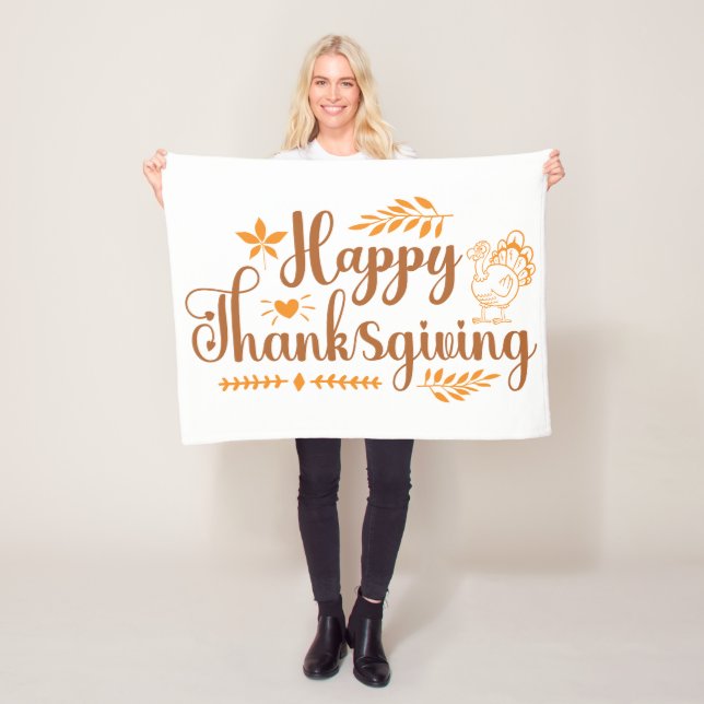 Couverture Polaire Joyeux Thanksgiving (En situation)