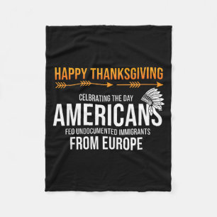 Couverture Polaire Joyeux Thanksgiving, Vérité sur les Amérindiens_ A
