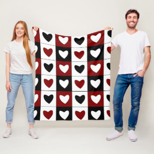 Couverture Polaire Joyeux Valentines Day Hearts Motif