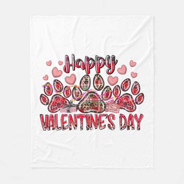 Couverture Polaire Joyeux Valentines Jour chien animal (Devant)