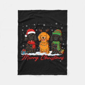 Couverture Polaire Joyeux Woofmas Santa Renne Elfe Dachshund Noël