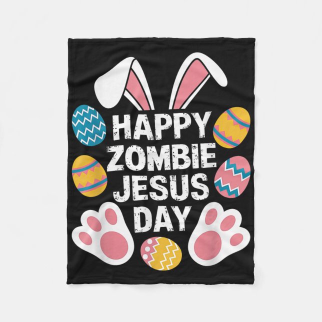 Couverture Polaire Joyeux Zombie Jésus Jour de Pâques Zombie (Devant)