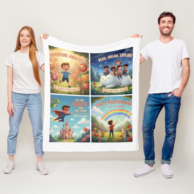 Couverture Polaire Joyful Garden Adventures for Kids & Pets (En situation)