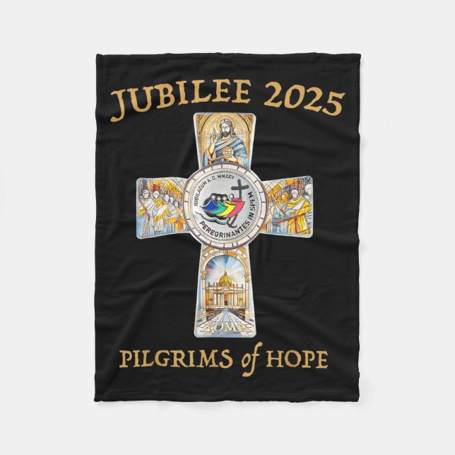 Couverture Polaire Jubilee 2025 Catholic Christian Lgrims Cross Jesus (Devant)