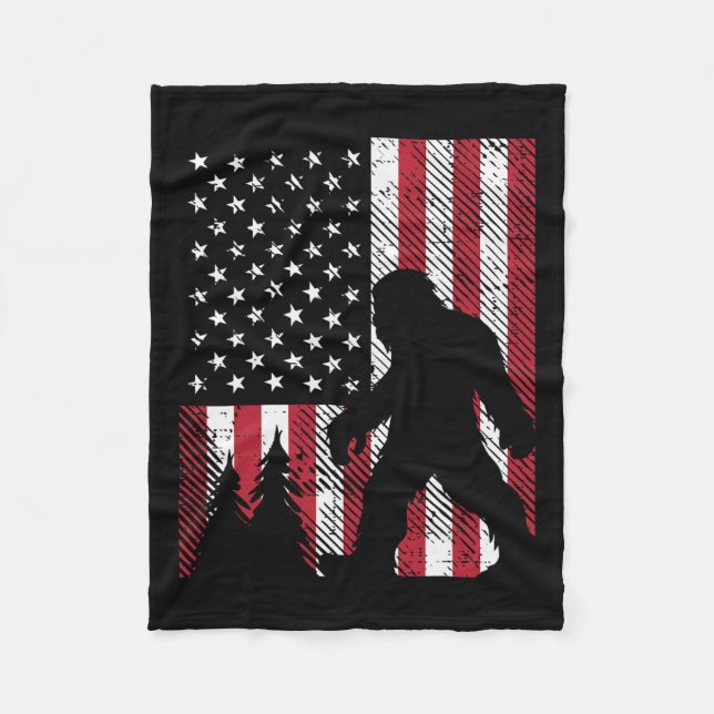 Couverture Polaire Juillet Bigfoot Sasquatatch Us Drapeau Patriotique (Devant)