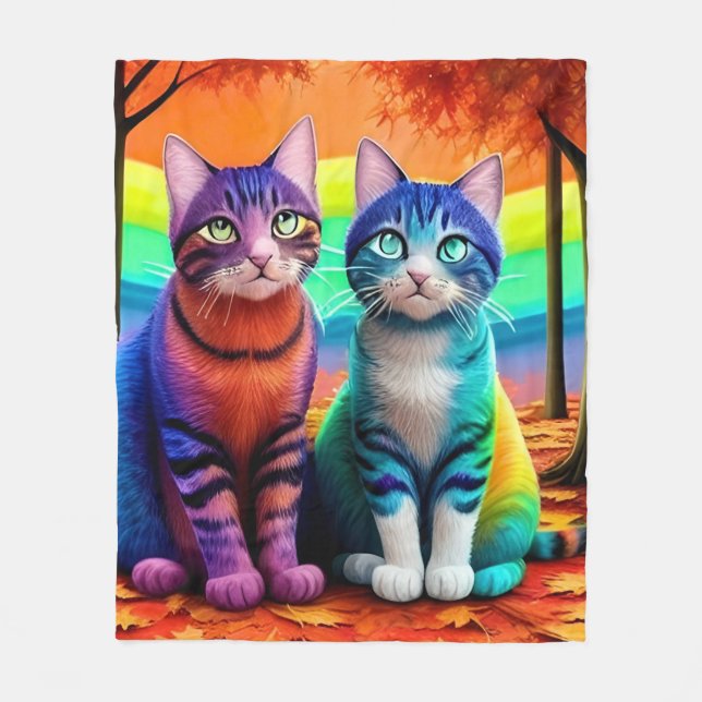 Couverture Polaire Jumeaux de chats Art numérique-56467 (Devant)