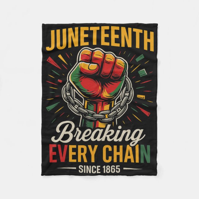 Couverture Polaire Juneteenth Brisant Chaque Chaîne Depuis 1865 Liber (Devant)