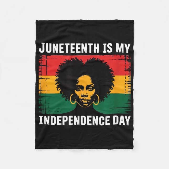 Couverture Polaire Juneteenth est jour de l'indépendance femme noire  (Devant)