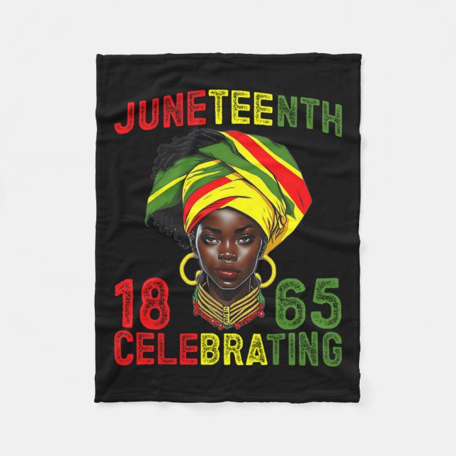 Couverture Polaire Juneteenth États-Unis Afro-Américain Mélanine Mois (Devant)