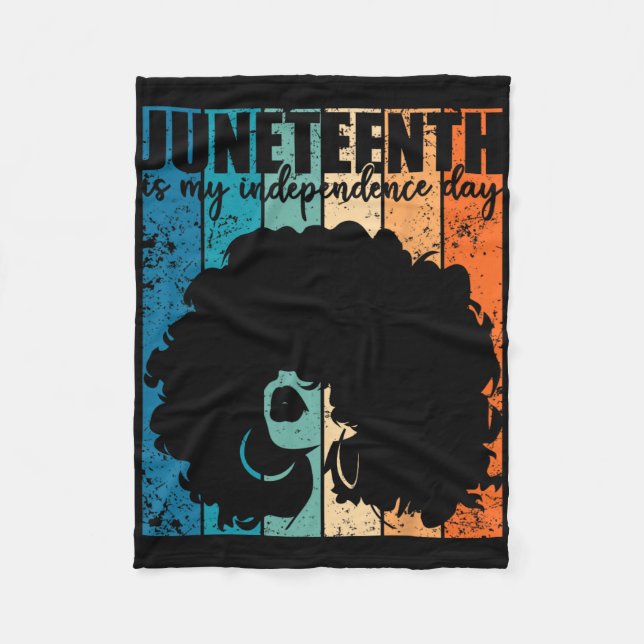 Couverture Polaire Juneteenth My Independence Day Retro Afro Women Me (Devant)