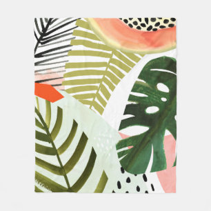 Couverture Polaire Jungle Beat Tropical Green