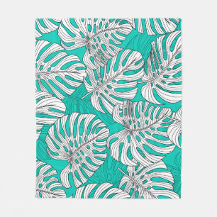 Couverture Polaire Jungle Feuille Tropical Floral sans fil