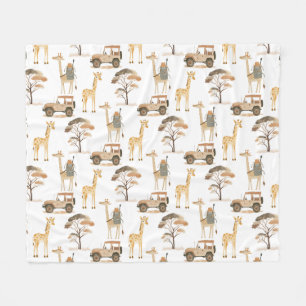 Couverture Polaire Jungle Safari avec Giraffes Nursery Motif Enfants