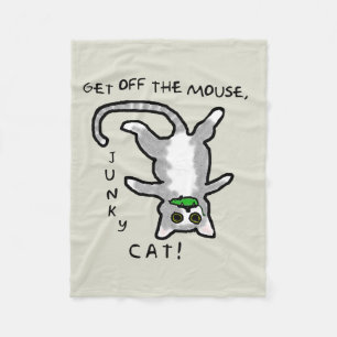 Couverture Polaire Junky Cat - Descends de la souris ! -Couverture