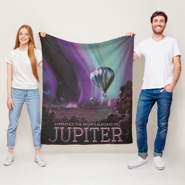 Couverture Polaire Jupiter Travel by Hot Air Balloon Bighty Aurora (En situation)