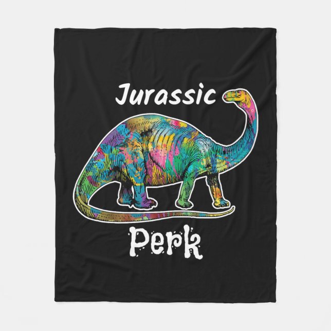 Couverture Polaire Jurassic Perk Dinosaure Coloré Noir (Devant)
