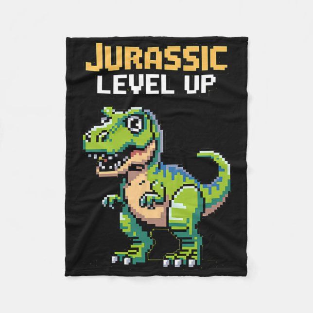Couverture Polaire Juric Level Up Pixel Dinosaur Rétro Joueur  (Devant)