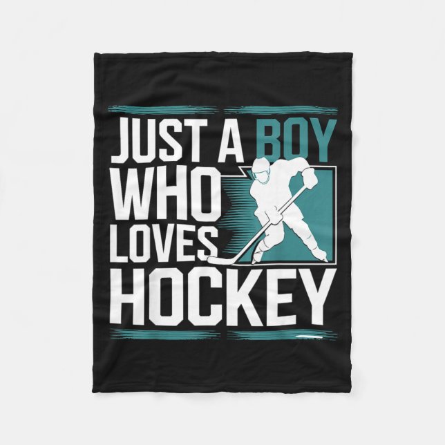 Couverture Polaire Just A Boy Who Loves Hockey  (Devant)