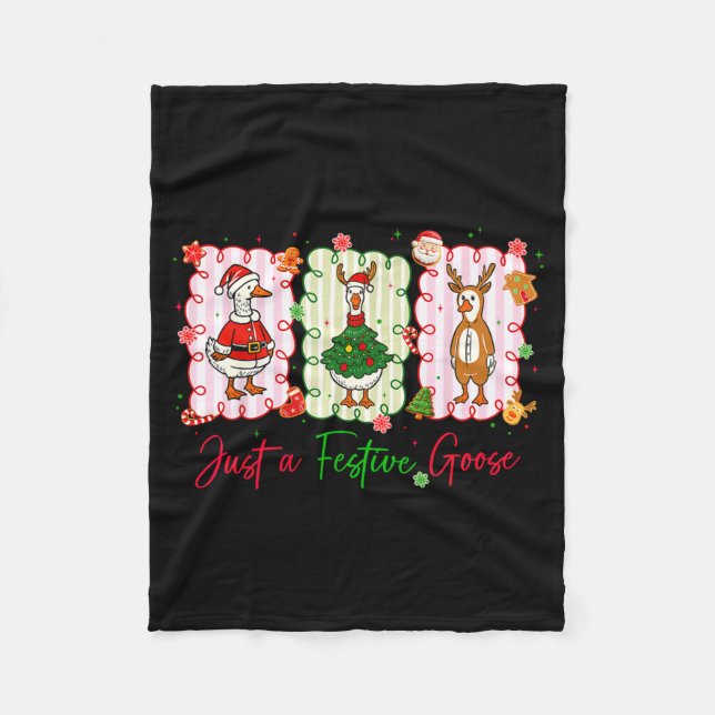 Couverture Polaire Just A Festive Goose Christmas Holiday Funny Silly (Devant)