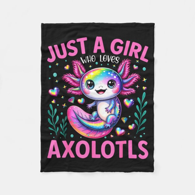 Couverture Polaire Just A Girl Who Loves Axolotls Kawaii Kids Girls  (Devant)