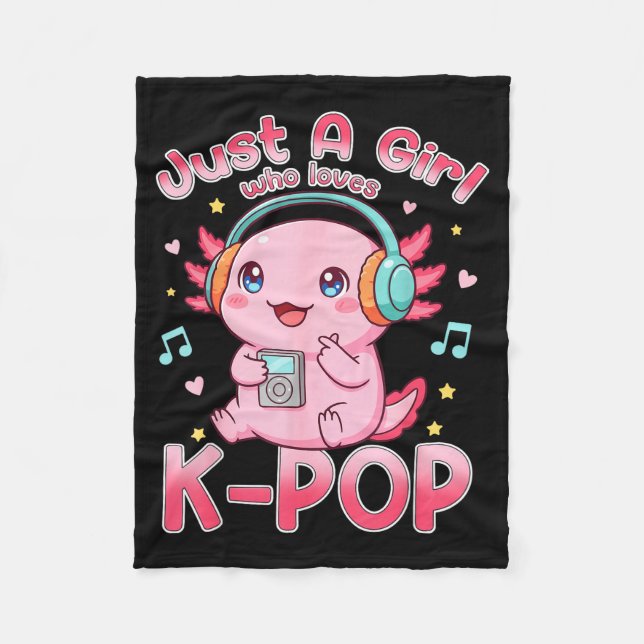 Couverture Polaire Just A Girl Who Loves K-p Cute Axolotl Music Lover (Devant)