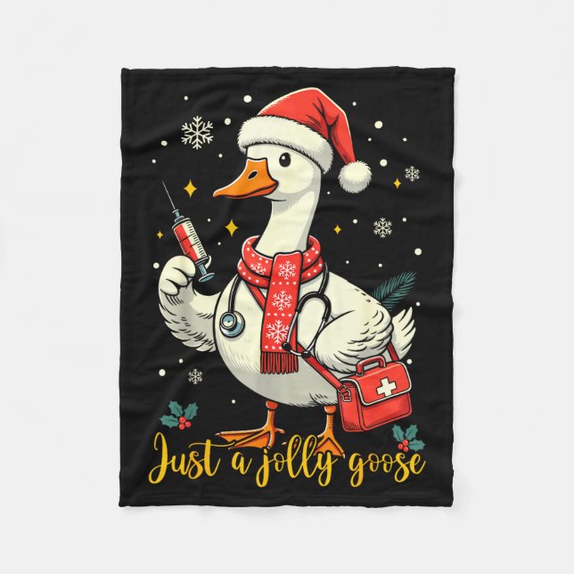 Couverture Polaire Just A Jolly Goose Nurse Christmas Funny Goose Nur (Devant)