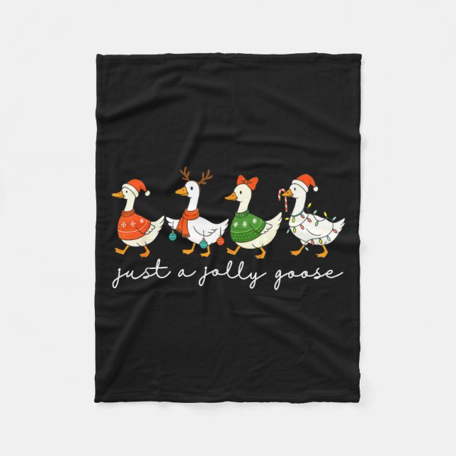 Couverture Polaire Just A Jolly Goose Santa Christmas Goose Farm Merr (Devant)
