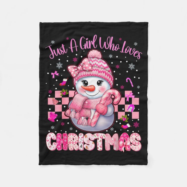 Couverture Polaire Just A Little Girl Who Loves Christmas Nk Snowman  (Devant)