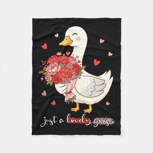 Couverture Polaire Just A Lovely Goose Bouquet Roses Floral Valentine (Devant)