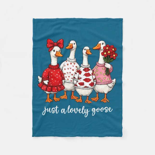 Couverture Polaire Just A Lovely Goose Cute Silly Goose Valentine's D (Devant)