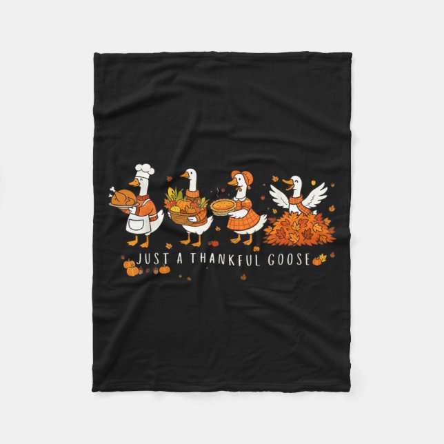 Couverture Polaire Just A Thankful Goose Funny Silly Goose Thanksgivi (Devant)